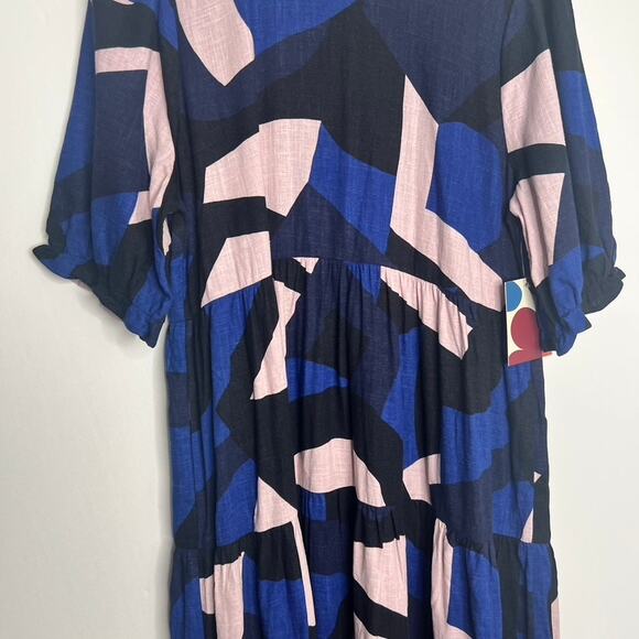 Mister Zimi Lottie Midi Dress in Agave  Geometric Womens Size 10 - Picture 5 of 16